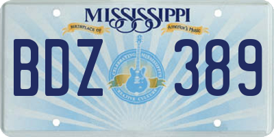 MS license plate BDZ389