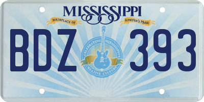 MS license plate BDZ393