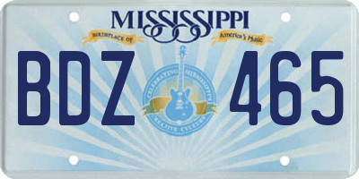 MS license plate BDZ465