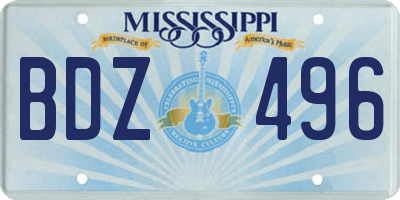 MS license plate BDZ496