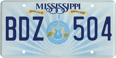 MS license plate BDZ504