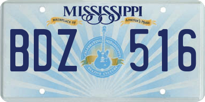 MS license plate BDZ516