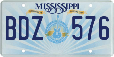 MS license plate BDZ576