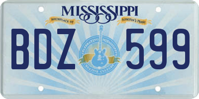 MS license plate BDZ599