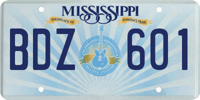 MS license plate BDZ601