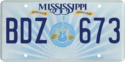 MS license plate BDZ673