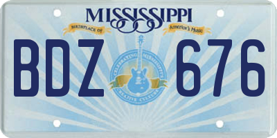 MS license plate BDZ676