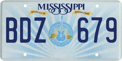MS license plate BDZ679