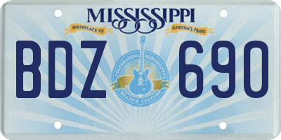 MS license plate BDZ690