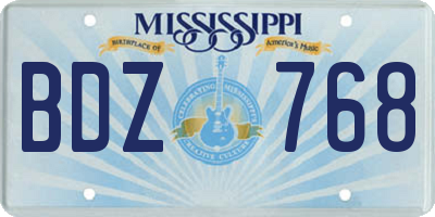 MS license plate BDZ768