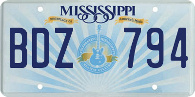 MS license plate BDZ794