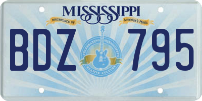 MS license plate BDZ795