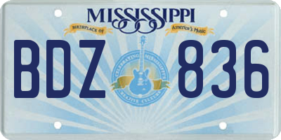 MS license plate BDZ836