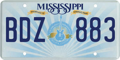 MS license plate BDZ883