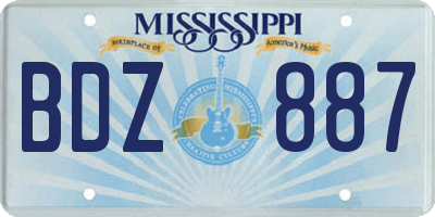 MS license plate BDZ887