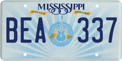MS license plate BEA337