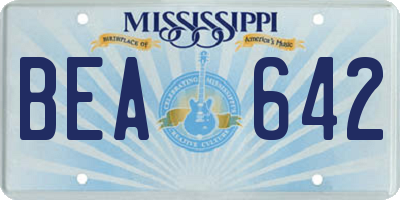 MS license plate BEA642