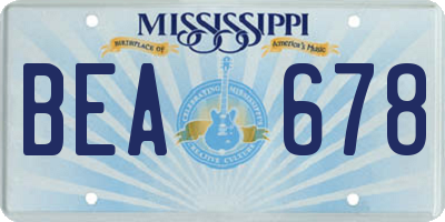MS license plate BEA678