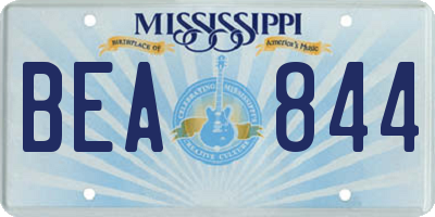 MS license plate BEA844