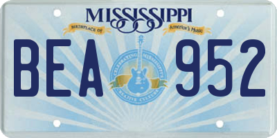 MS license plate BEA952