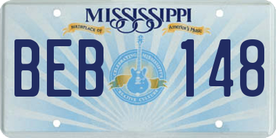 MS license plate BEB148