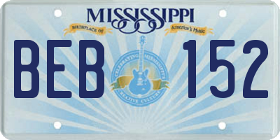 MS license plate BEB152