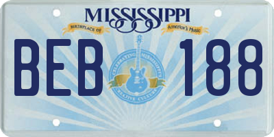 MS license plate BEB188