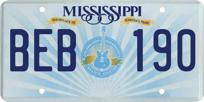 MS license plate BEB190