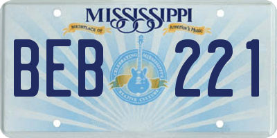 MS license plate BEB221
