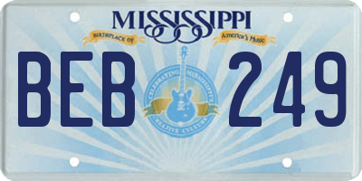 MS license plate BEB249