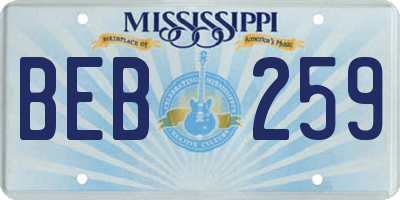 MS license plate BEB259