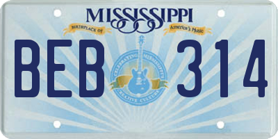 MS license plate BEB314
