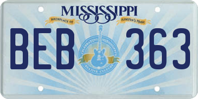 MS license plate BEB363