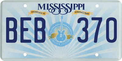 MS license plate BEB370