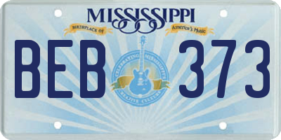 MS license plate BEB373