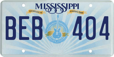 MS license plate BEB404