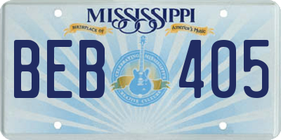 MS license plate BEB405
