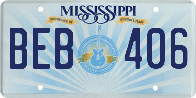MS license plate BEB406