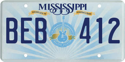 MS license plate BEB412