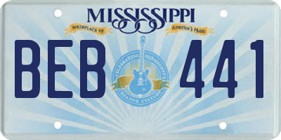 MS license plate BEB441