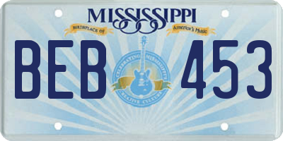 MS license plate BEB453