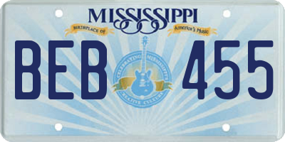 MS license plate BEB455