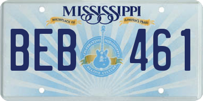 MS license plate BEB461