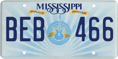 MS license plate BEB466