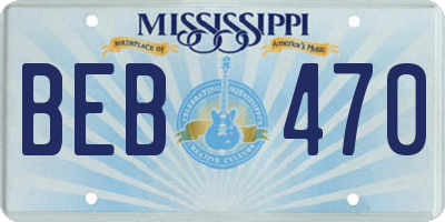 MS license plate BEB470