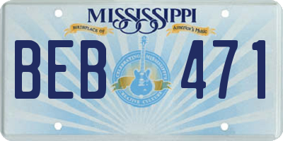 MS license plate BEB471