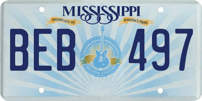 MS license plate BEB497