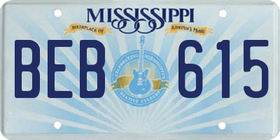 MS license plate BEB615