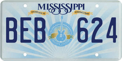 MS license plate BEB624