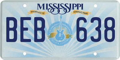 MS license plate BEB638